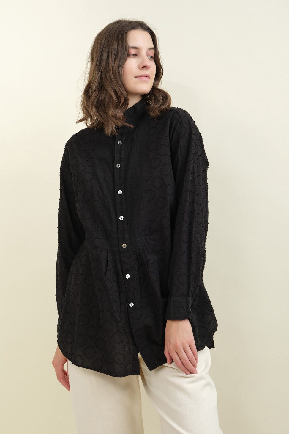 Botanical Dye Blouse in Black