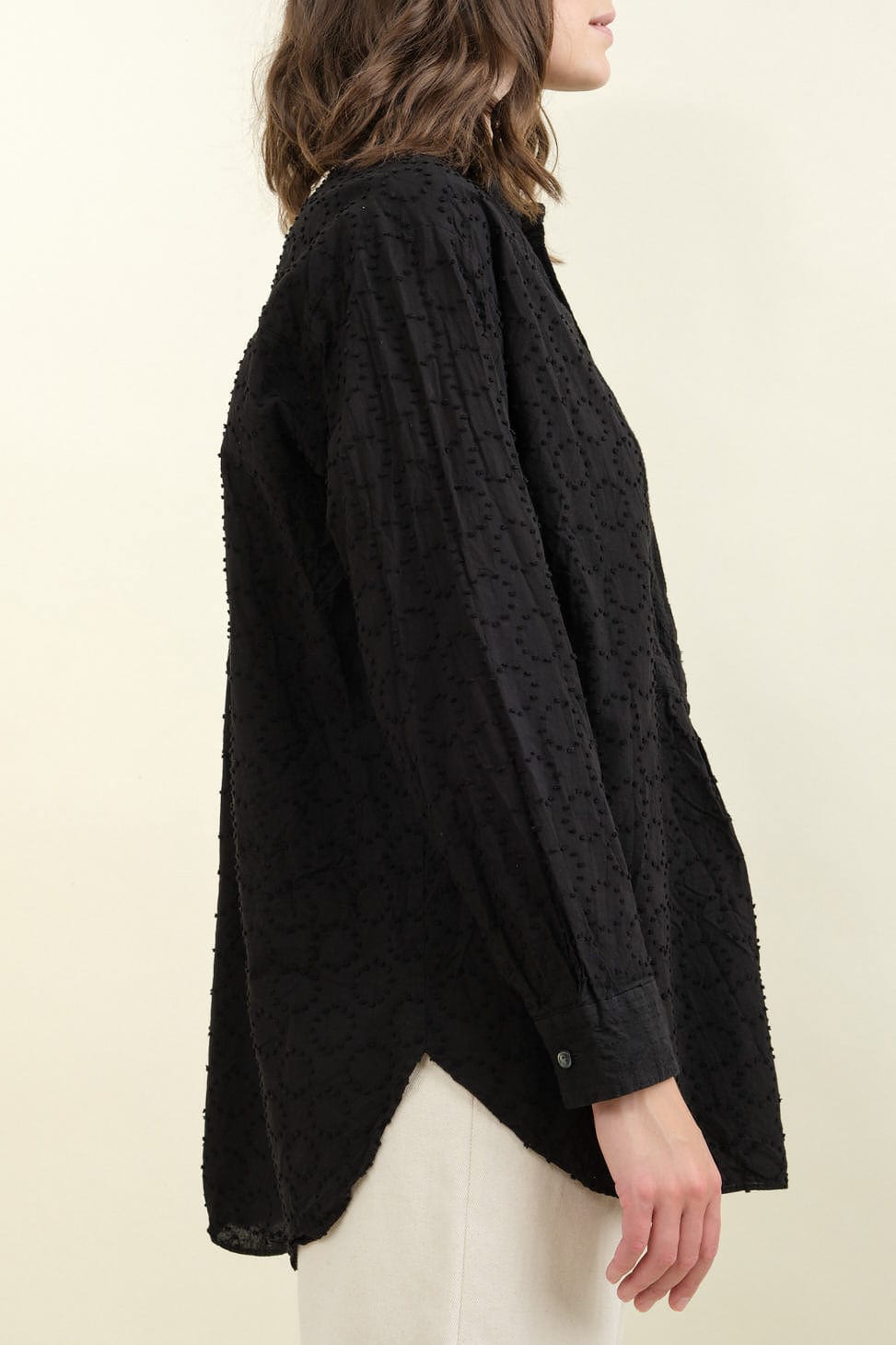 Side of Botanical Dye Blouse in Black