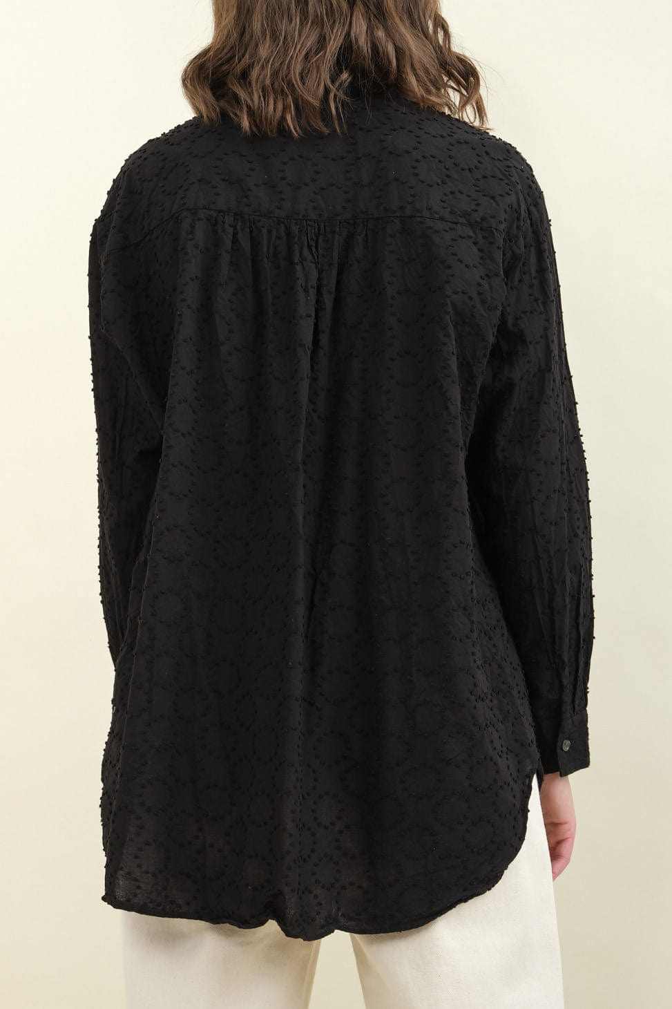 Back of Botanical Dye Blouse in Black