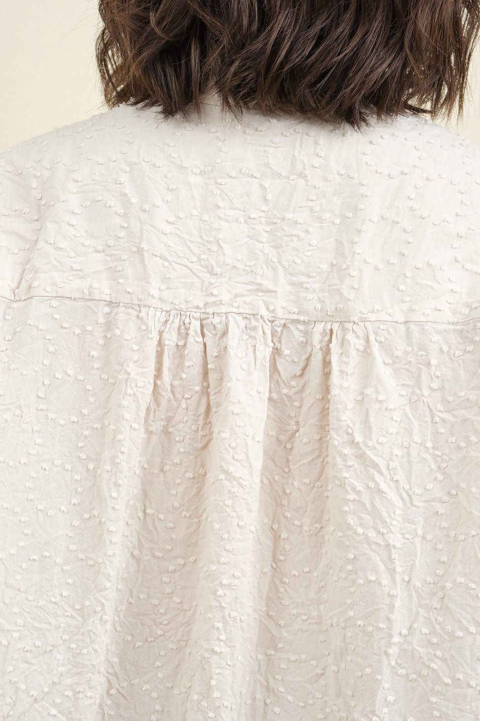 Back detailing on Botanical Dye Blouse in Natural