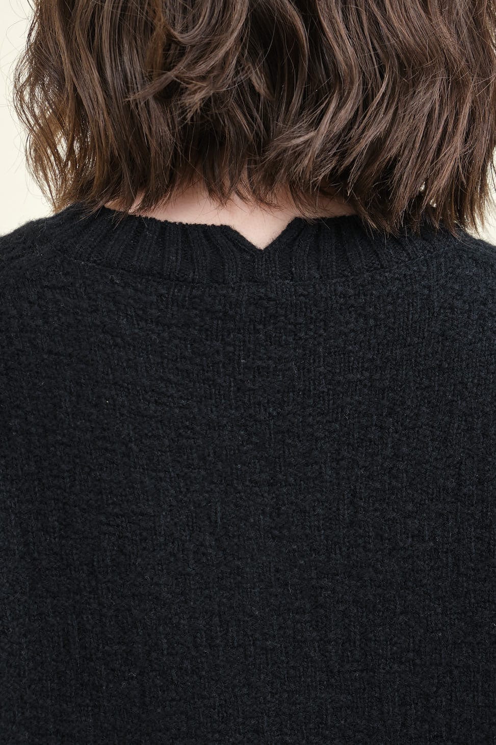 Back neck detailing on Cashmere Lamb Crew Neck Pullover