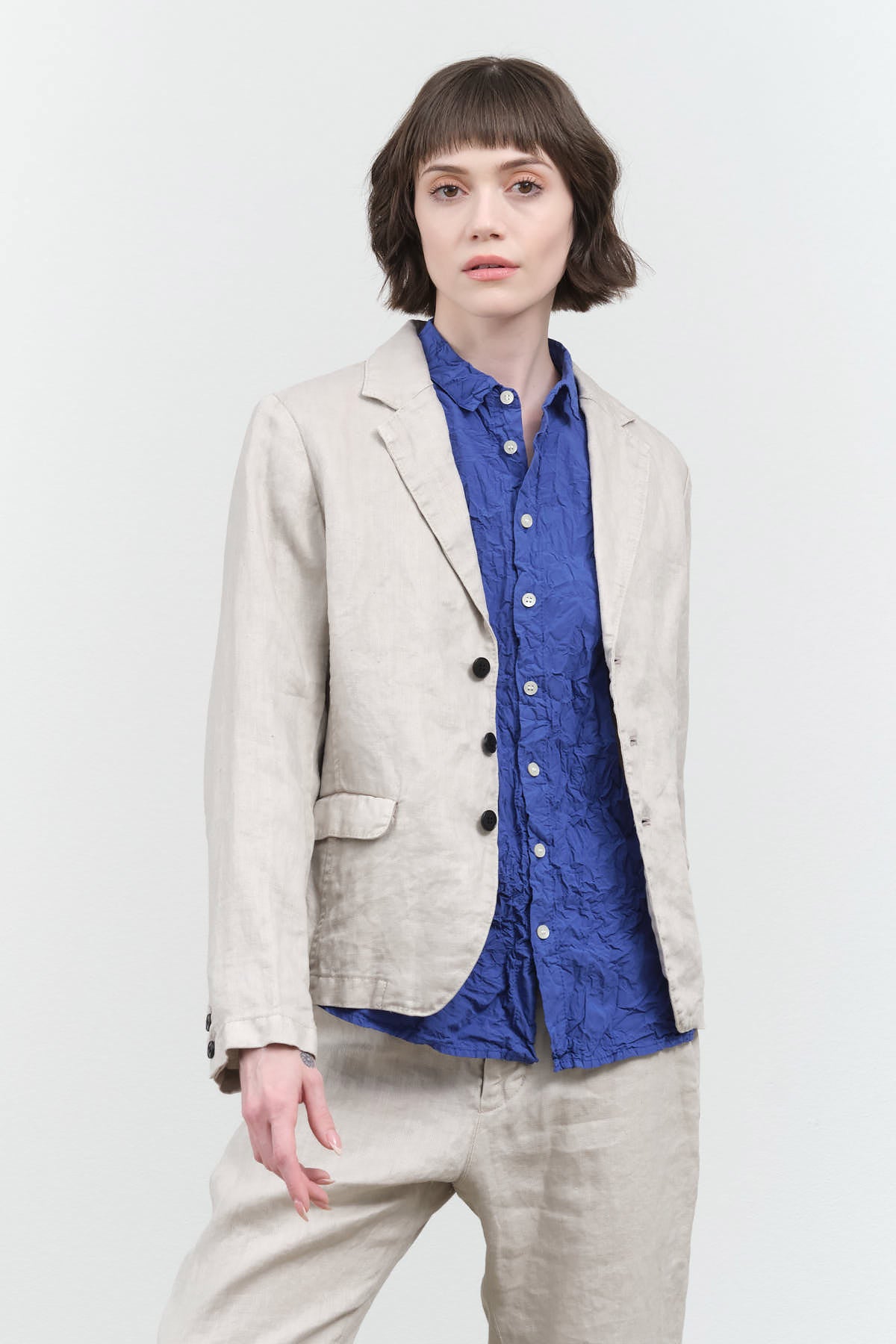 Styled view of Classic Linen Jacket