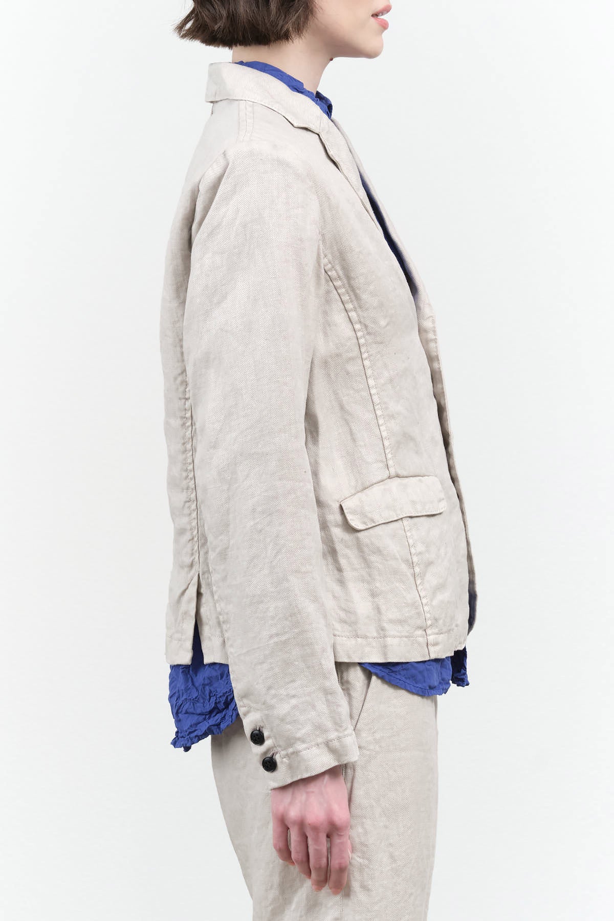 Side view of Classic Linen Jacket
