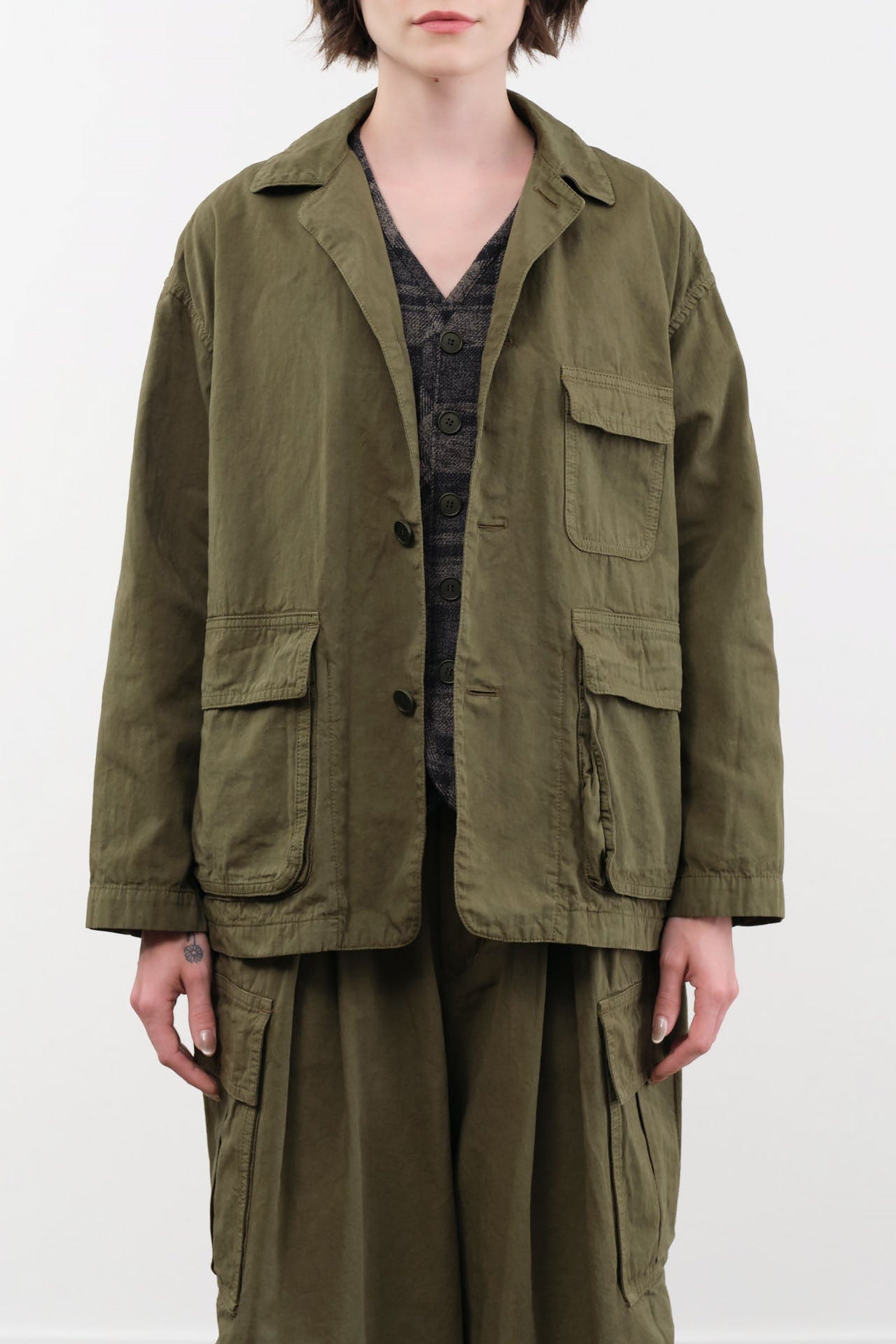 Pas de Calais Apparel Womens Jackets Cotton Grosgrain Hunting Jacket