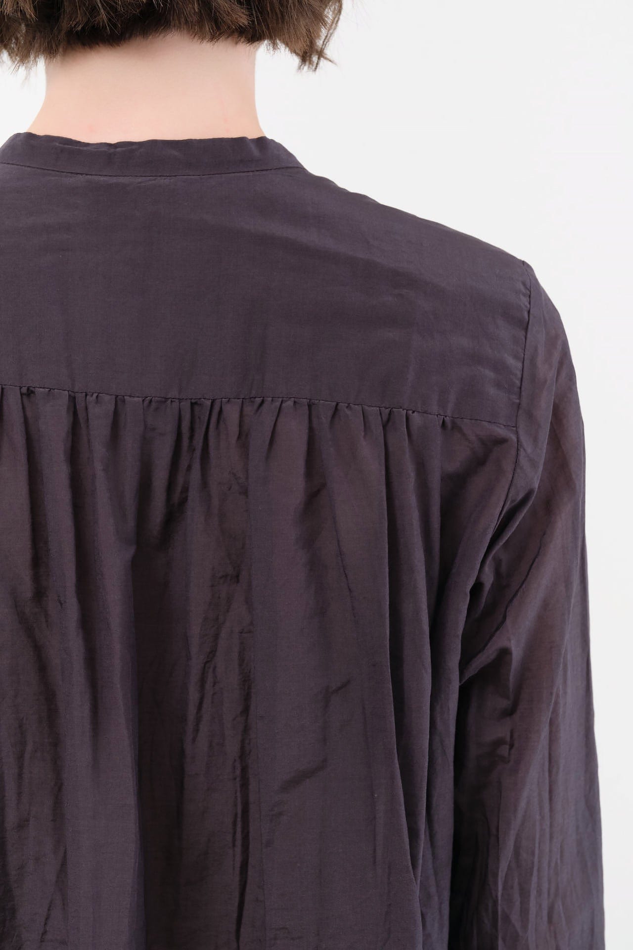 Pas de Calais Apparel Womens Blouses Cotton Silk Lawn Stand Collar Blouse