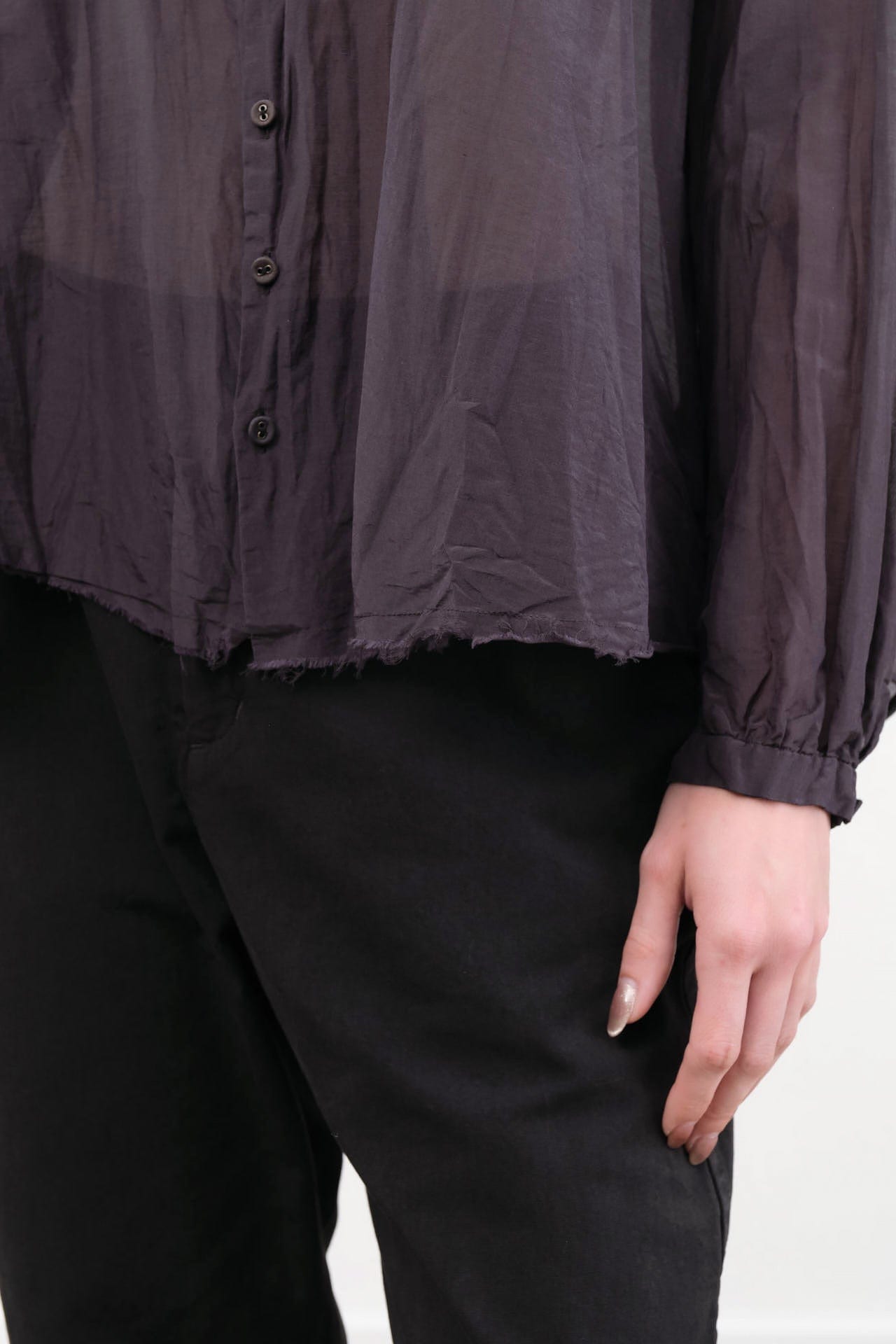 Pas de Calais Apparel Womens Blouses Cotton Silk Lawn Stand Collar Blouse