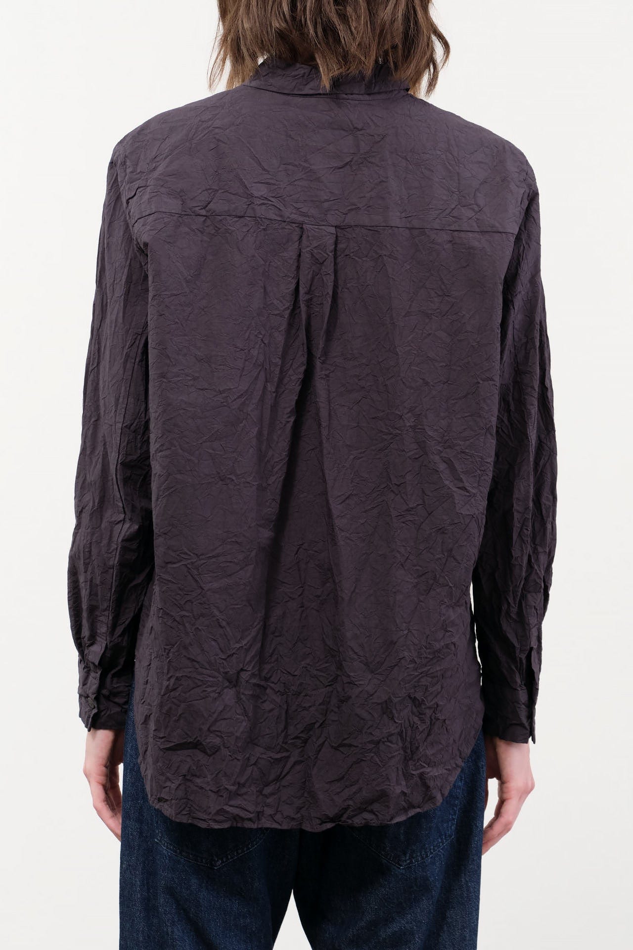 Pas de Calais Apparel Womens Blouses Cotton Typewriter Blouse in Charcoal