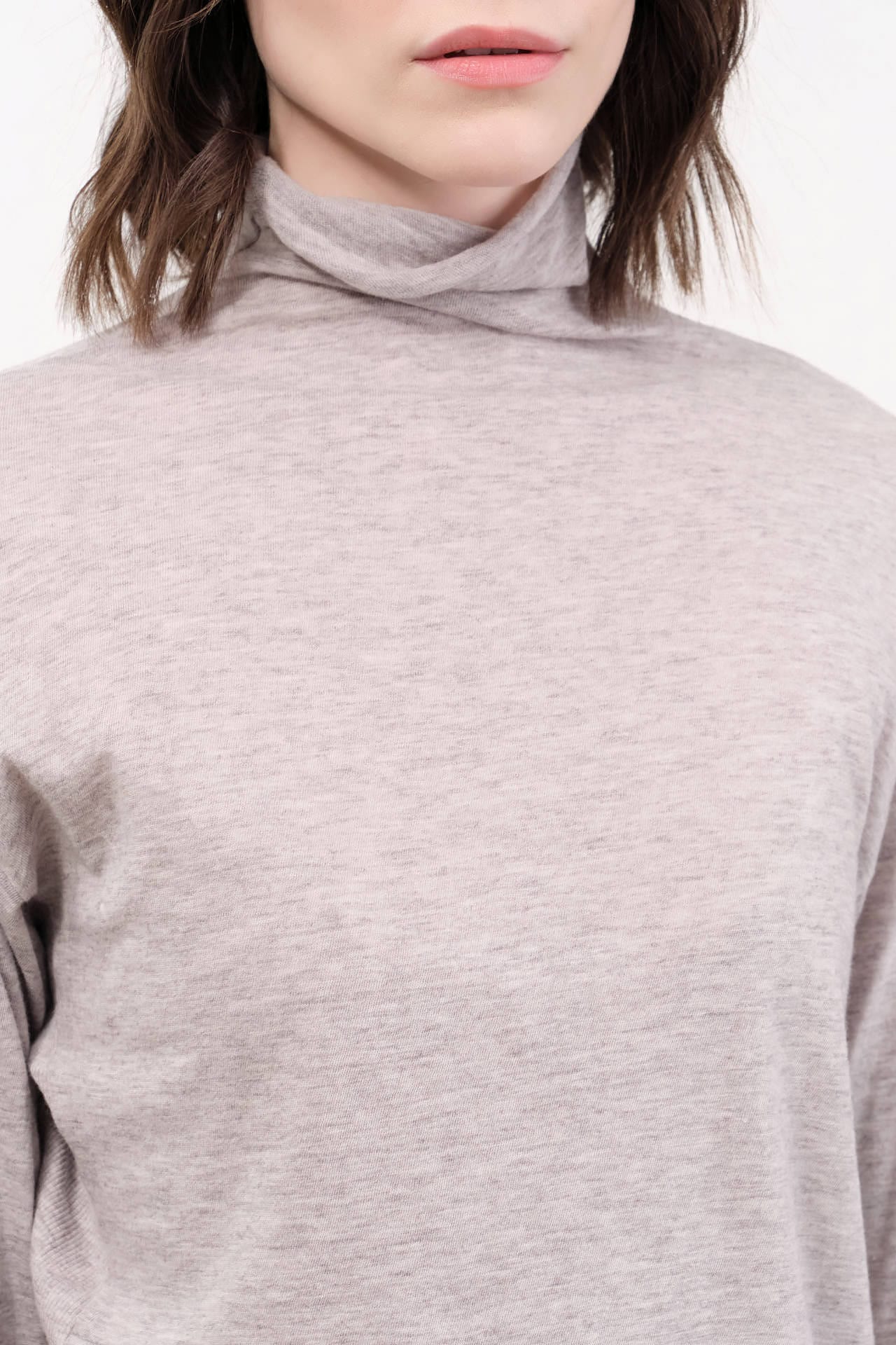 Pas de Calais Apparel Womens Sweaters Gauze Jersey Mix Turtleneck Pullover