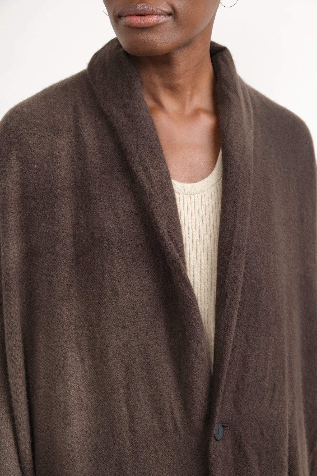 Collar on Hand Dye Cashemere Duster Coat