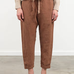 Front view of Houndstooth Cuffed Pants in Brick