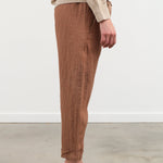 Side view of Houndstooth Cuffed Pants in Brick