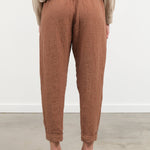 Back view of Houndstooth Cuffed Pants in Brick