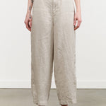 Pas de Calais Apparel Womens Pants Linen Twill Wide Pants in Light Gray
