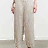 Pas de Calais Apparel Womens Pants Linen Twill Wide Pants in Light Gray