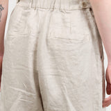 Pas de Calais Apparel Womens Pants Linen Twill Wide Pants in Light Gray