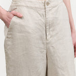 Pas de Calais Apparel Womens Pants Linen Twill Wide Pants in Light Gray
