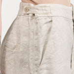 Pas de Calais Apparel Womens Pants Linen Twill Wide Pants in Light Gray