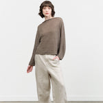 Pas de Calais Apparel Womens Pants Linen Twill Wide Pants in Light Gray Light Gray / 34