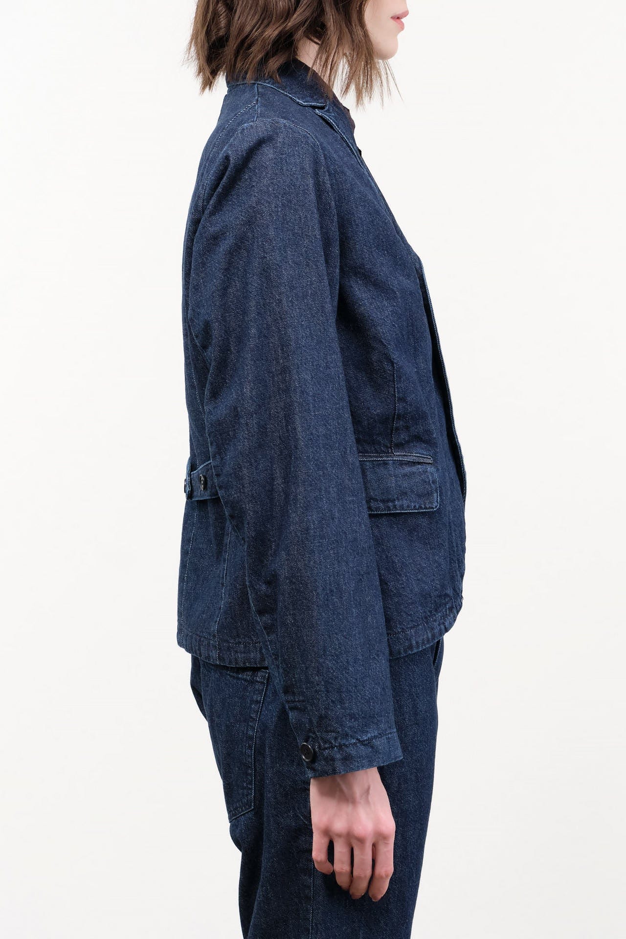 Pas de Calais Apparel Womens Jackets Natural Denim Tailored Jacket