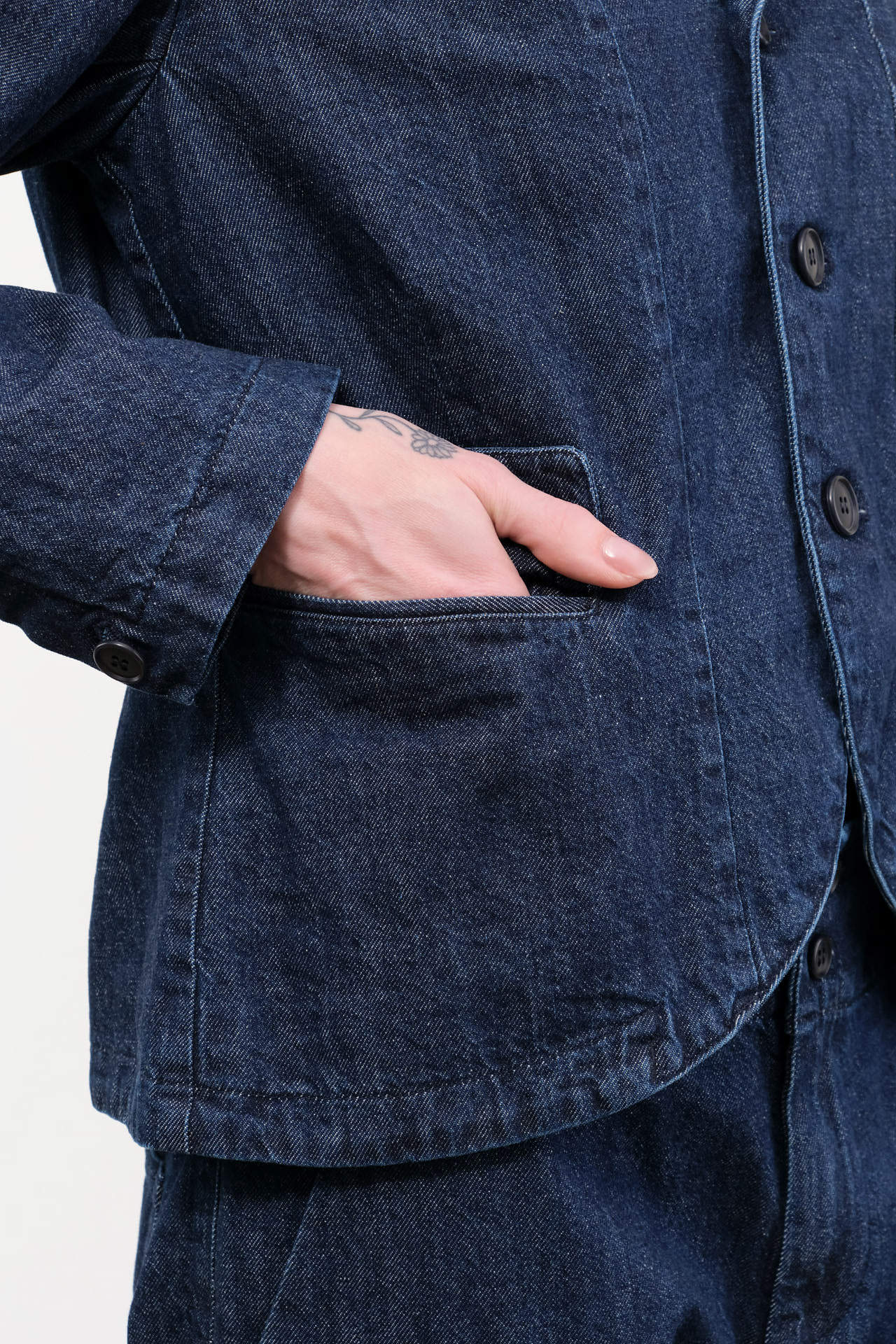Pas de Calais Apparel Womens Jackets Natural Denim Tailored Jacket
