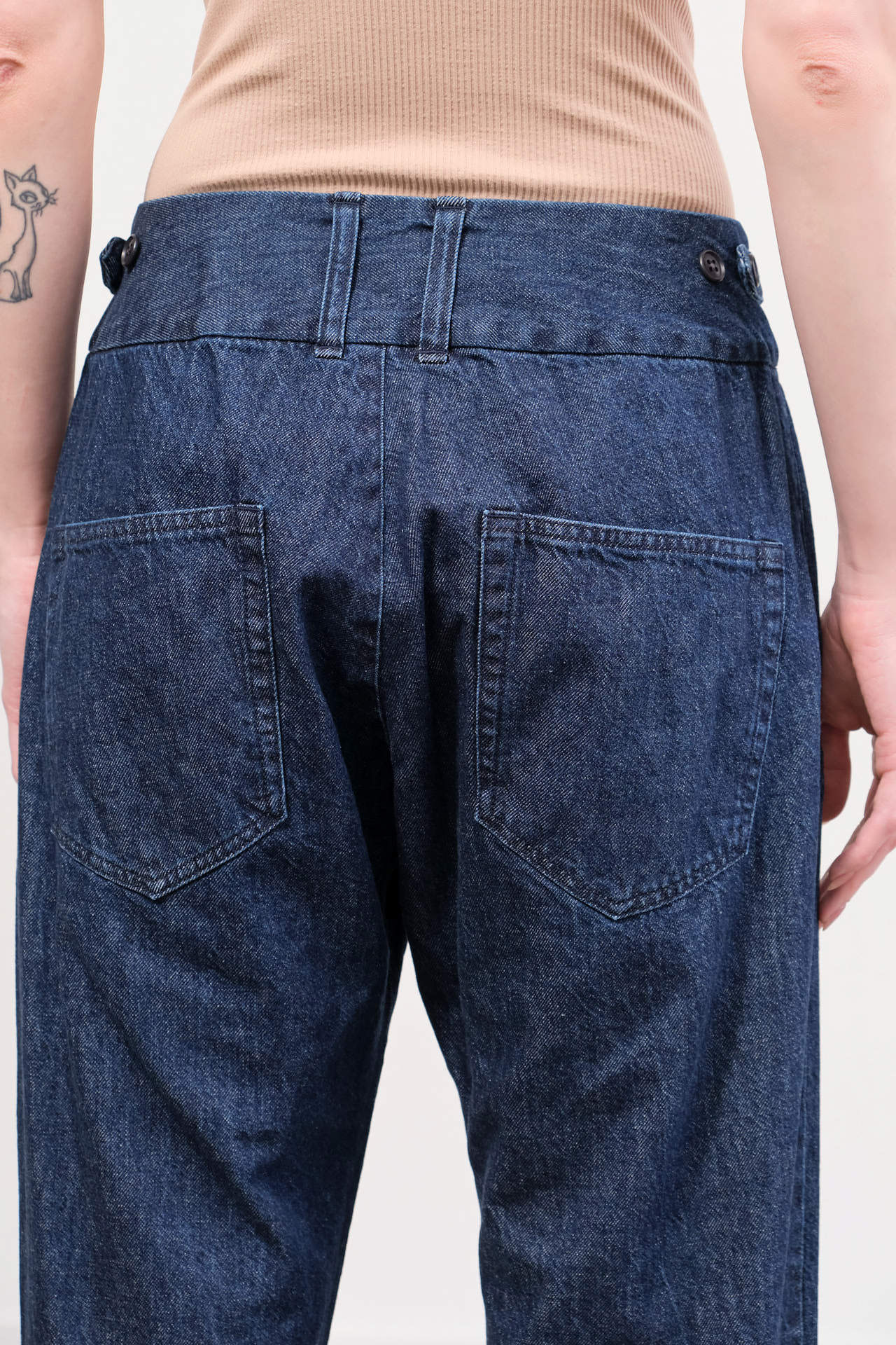 Pas de Calais Apparel Womens Denim Natural Denim Tapered Pants