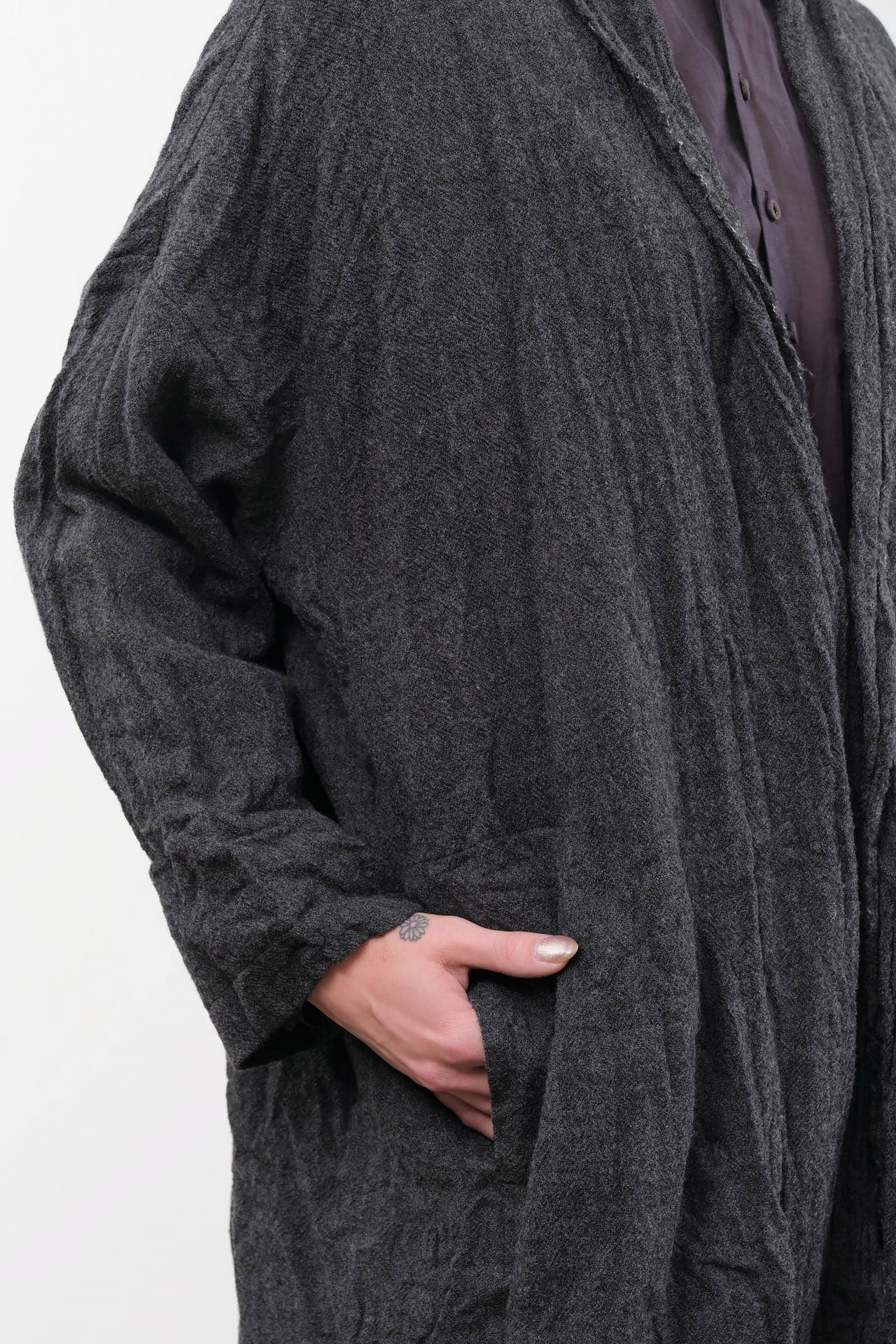 Pas de Calais Apparel Womens Outerwear Refined Wool Gauze Coat