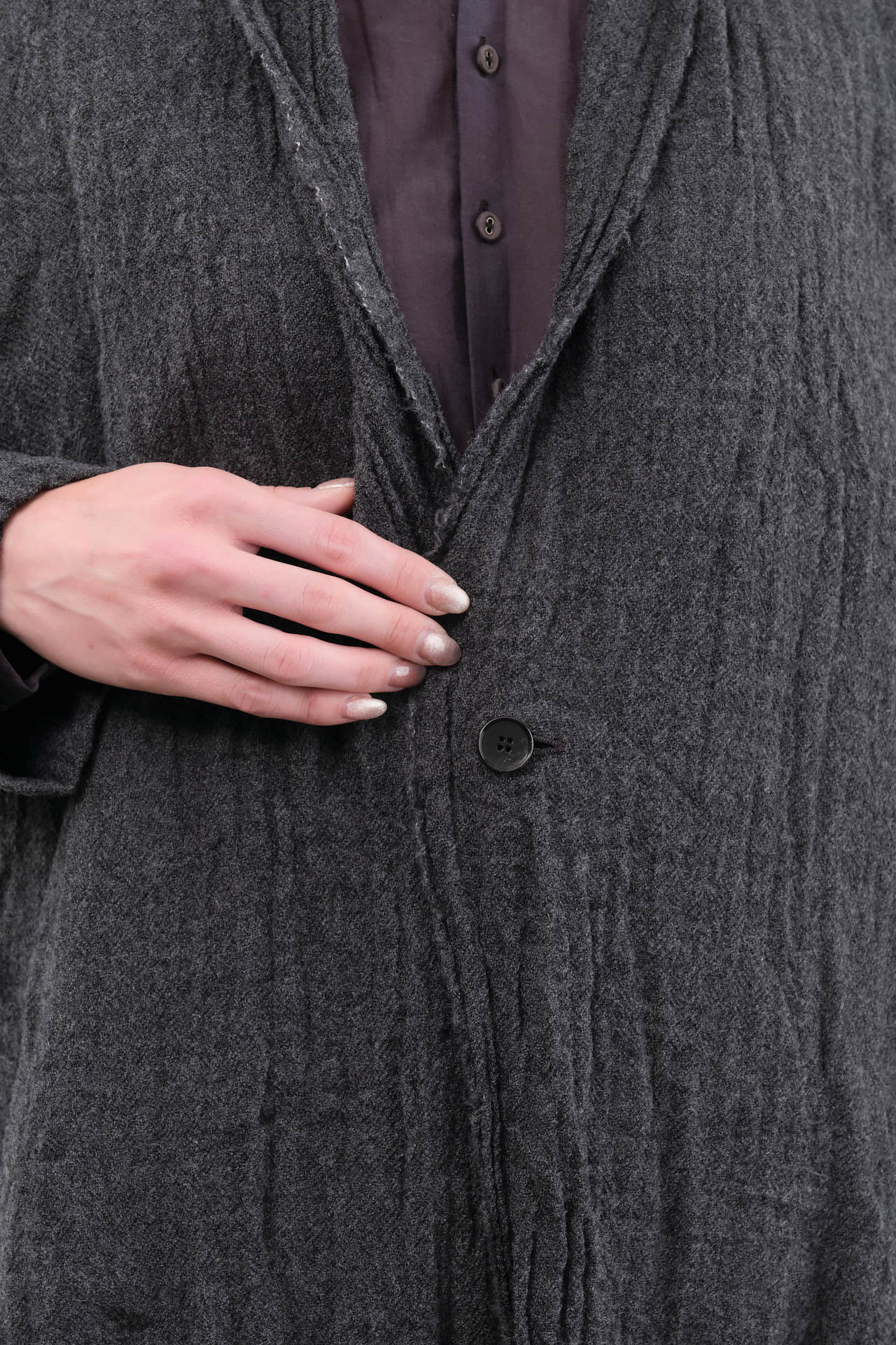 Pas de Calais Apparel Womens Outerwear Refined Wool Gauze Coat