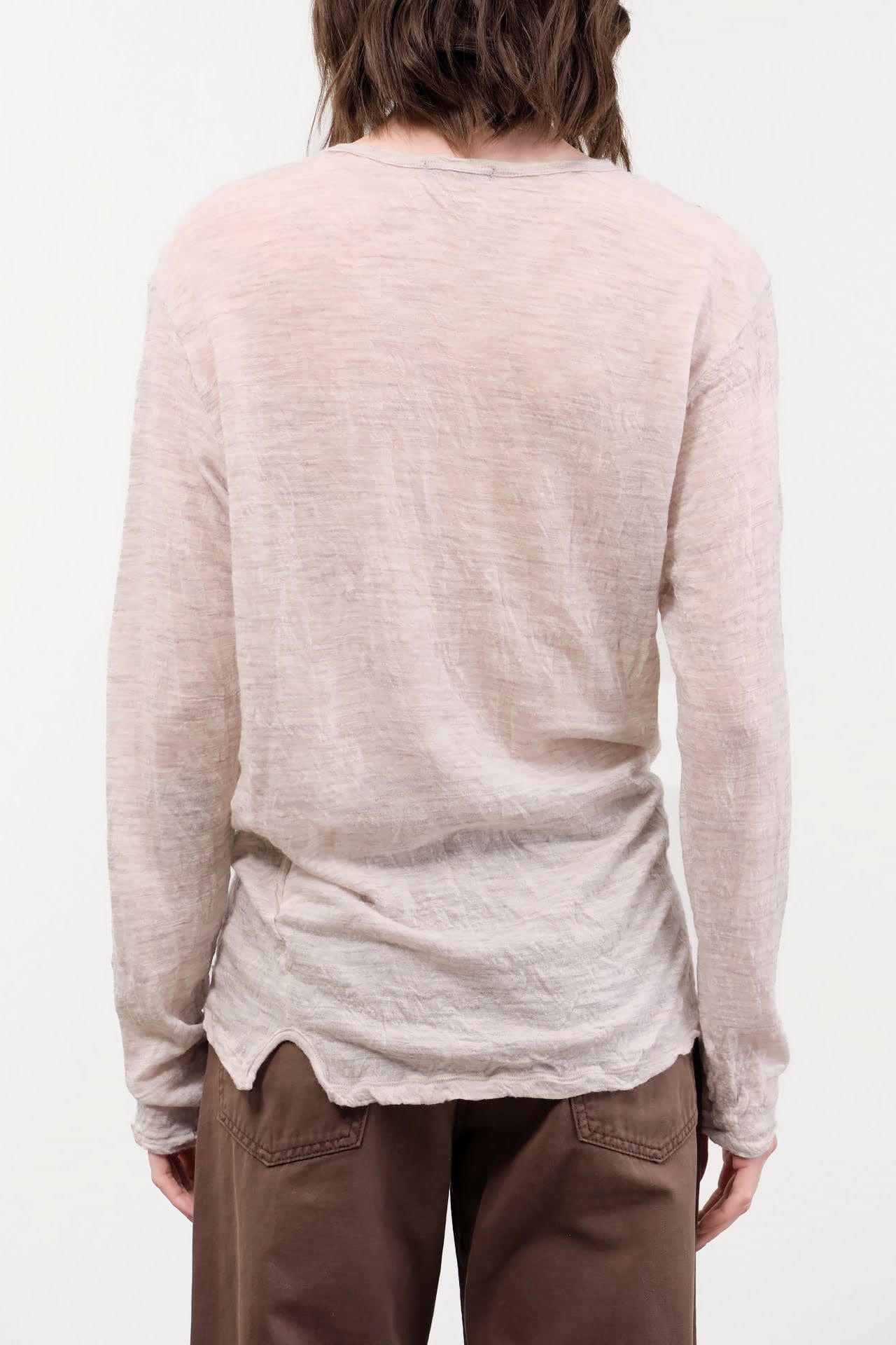 Pas de Calais Apparel Womens Sweaters Wool Gauze Crinkle Pullover Jersey in Ivory