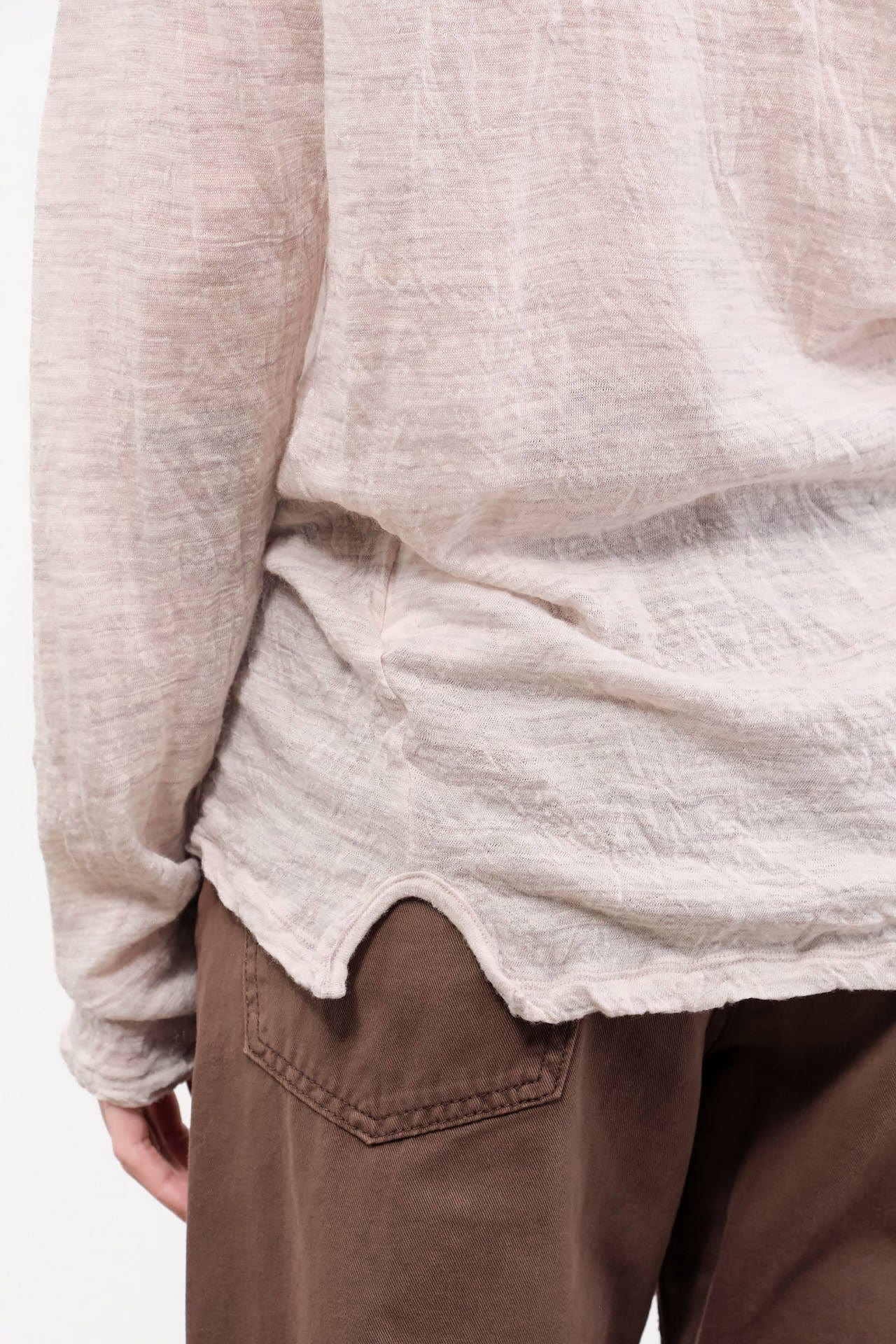 Pas de Calais Apparel Womens Sweaters Wool Gauze Crinkle Pullover Jersey in Ivory