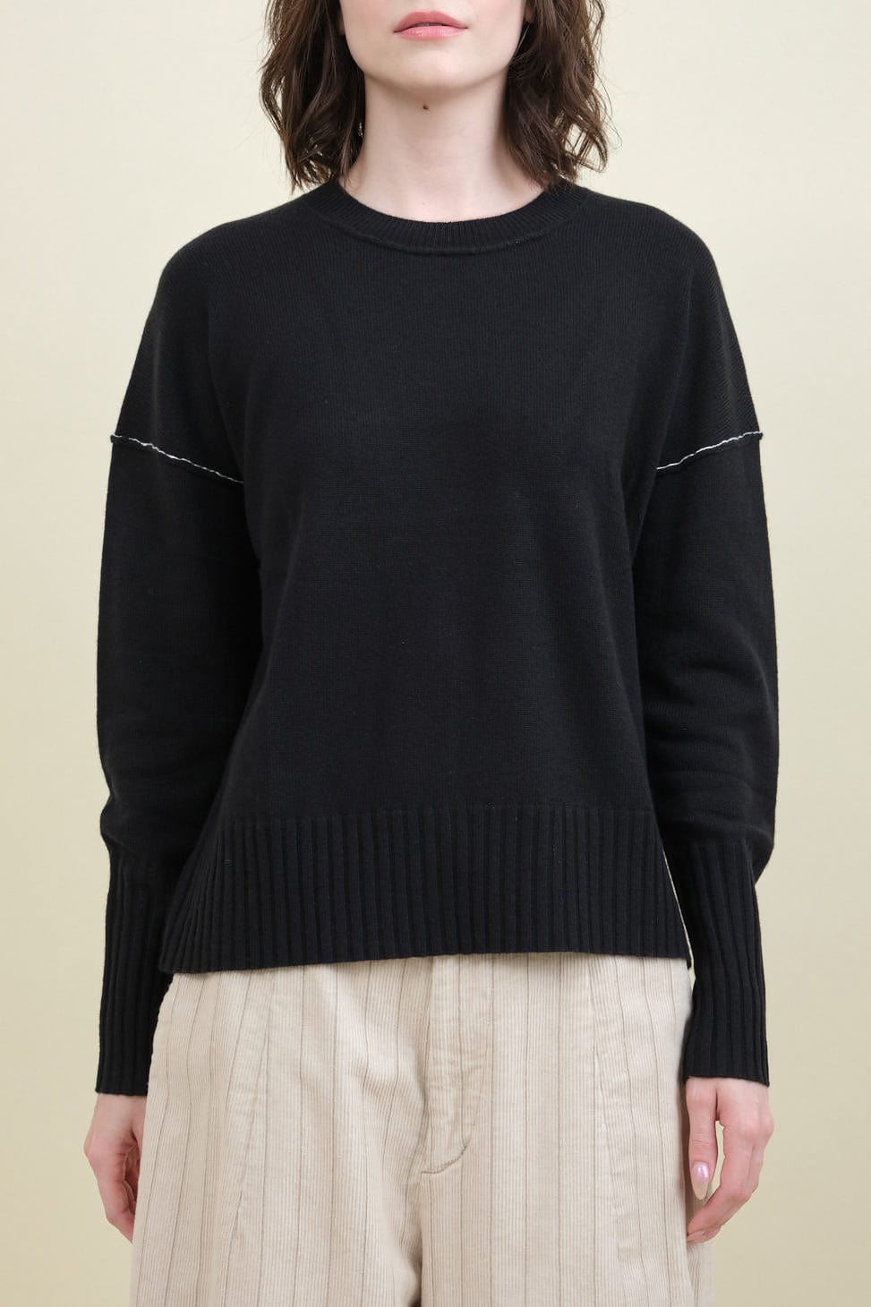 Front of Baby Cashmere Crew in Black