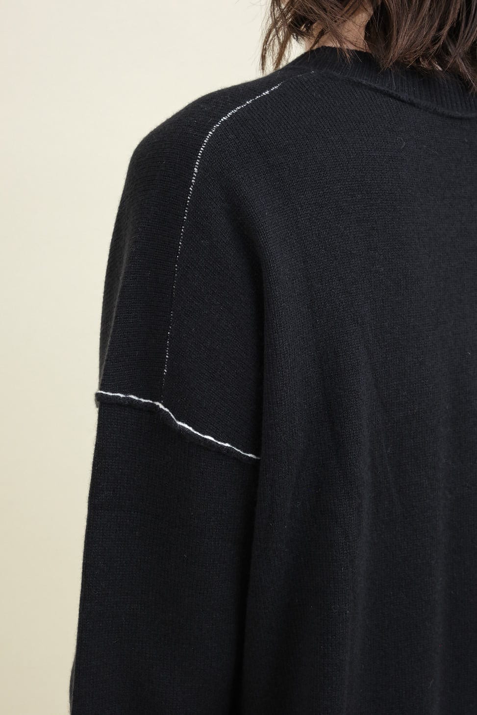 Shoulder on Baby Cashmere Crew in Black