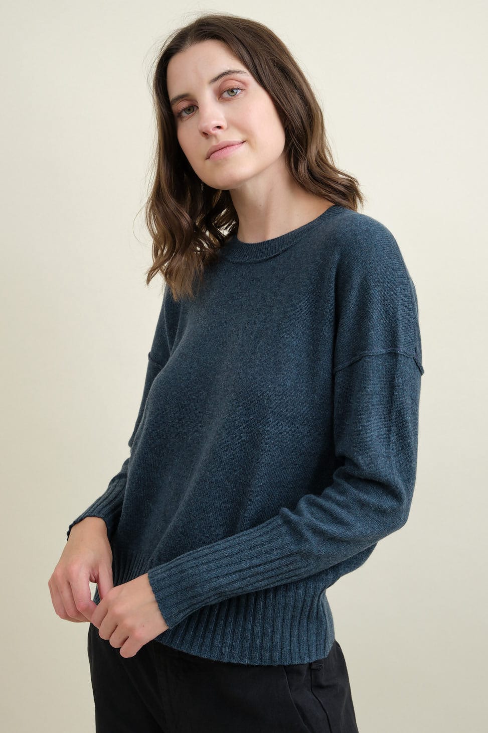Baby Cashmere Crew in Peacock