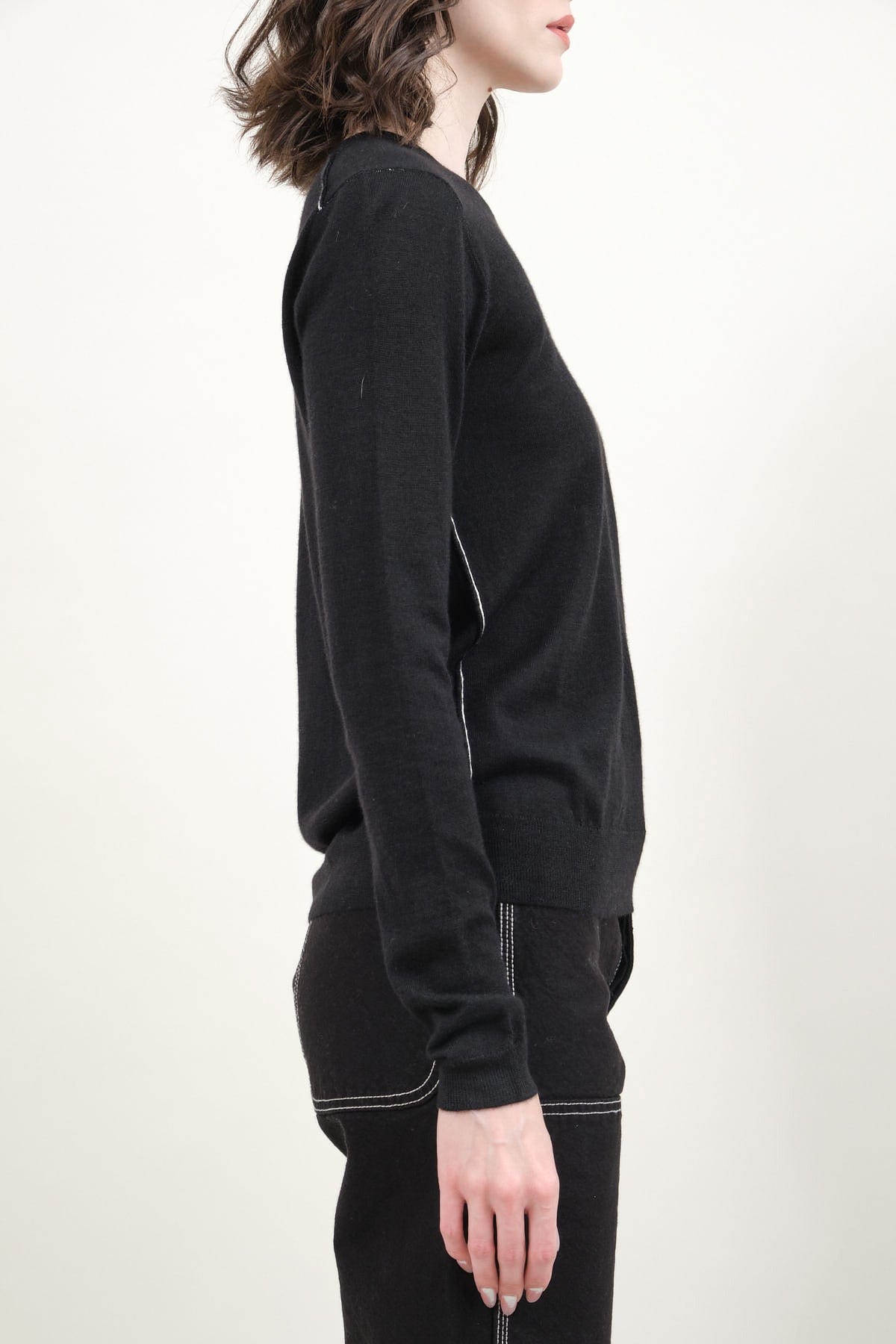 Side of L/S Crew in Black