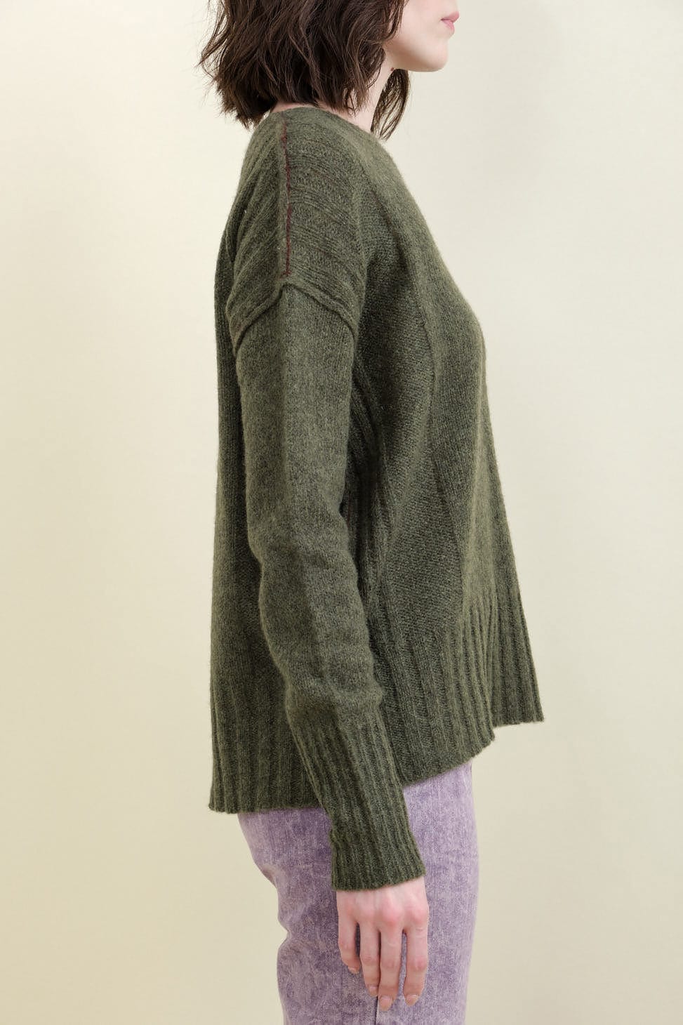 Side of Dreamy Pullover in Moss