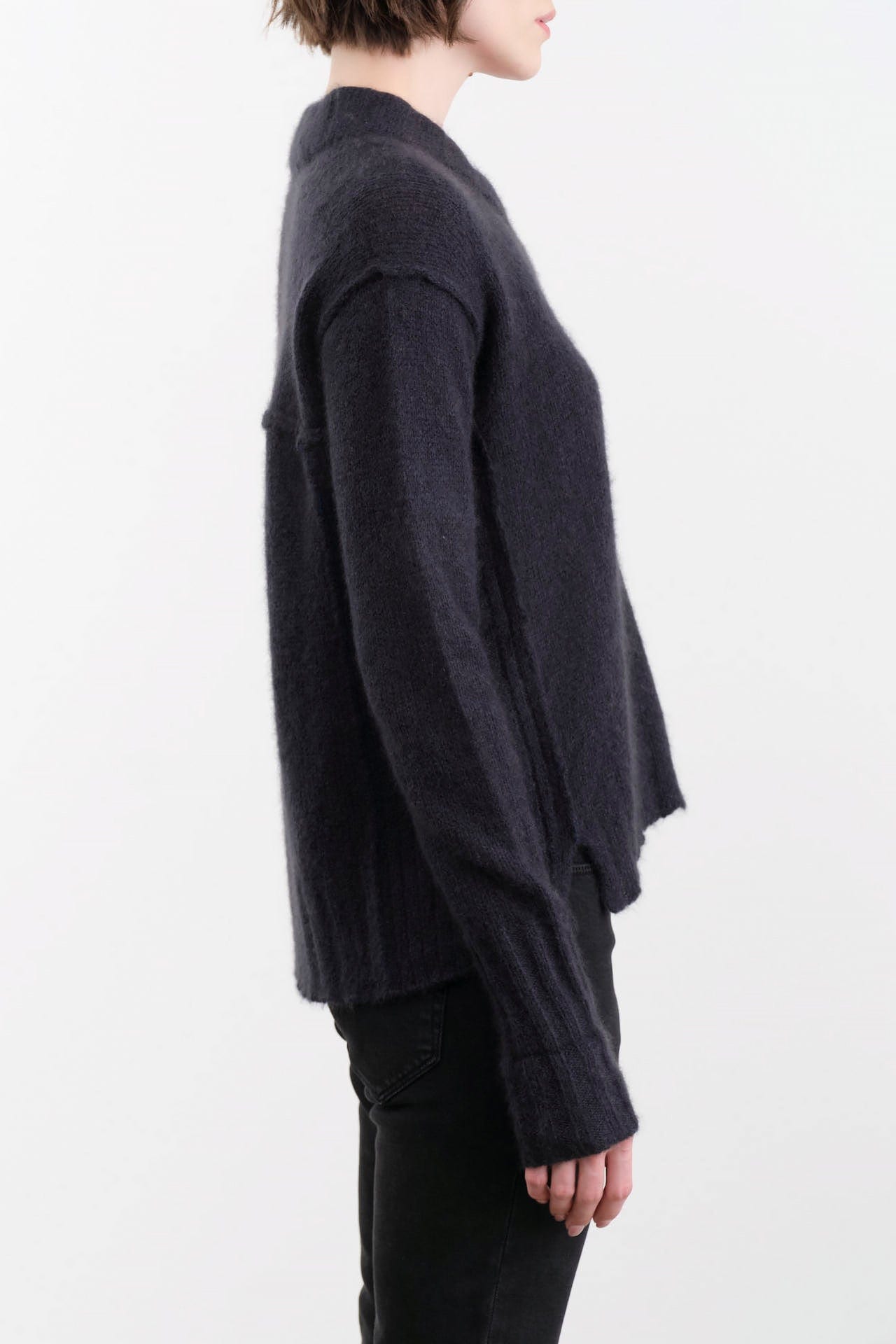 Paychi Guh Apparel Womens Sweaters Dreamy V-Neck Pullover in Black