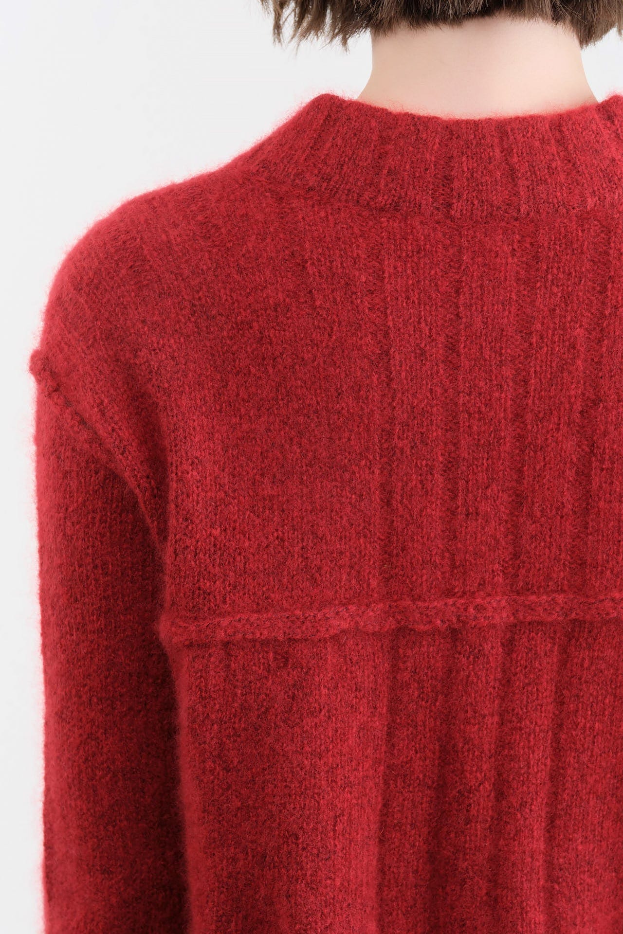 Paychi Guh Apparel Womens Sweaters Dreamy V-Neck Pullover in Garnet