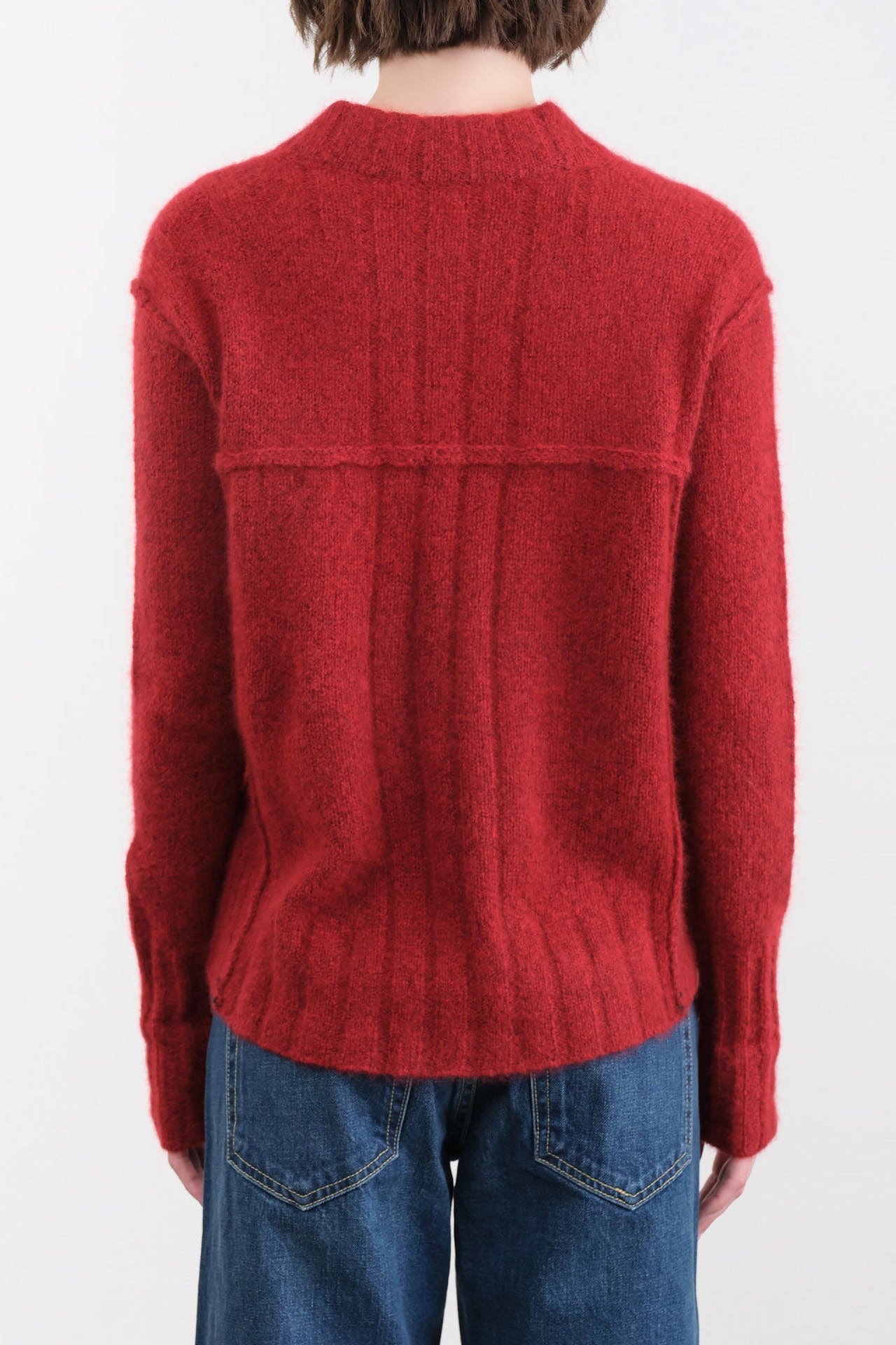Paychi Guh Apparel Womens Sweaters Dreamy V-Neck Pullover in Garnet