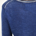 Back details on L/S Printed Crew in Navy Sky