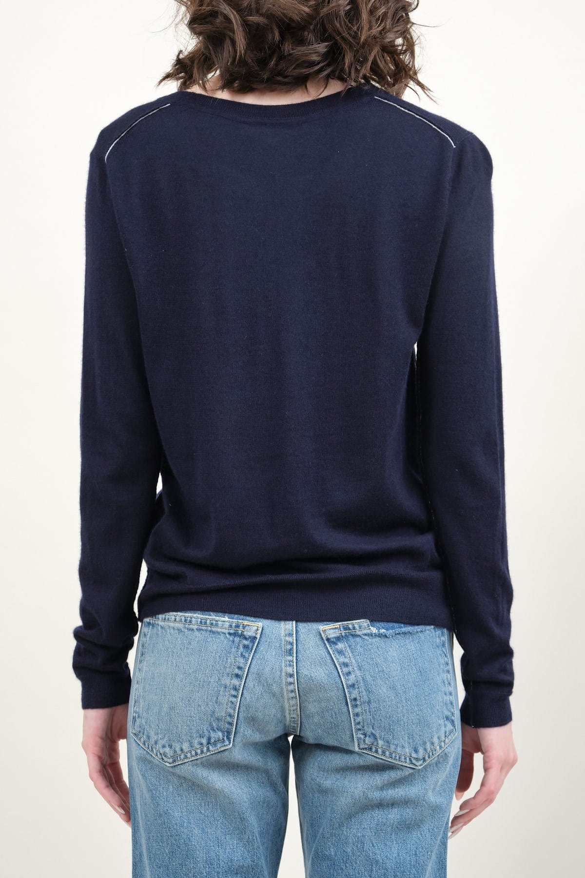 Back of L/S Crew in Navy