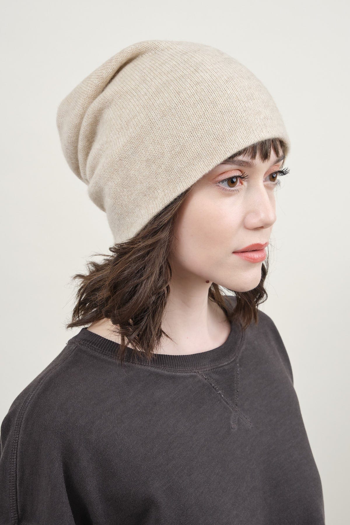 Slouchy Beanie in Oatmeal