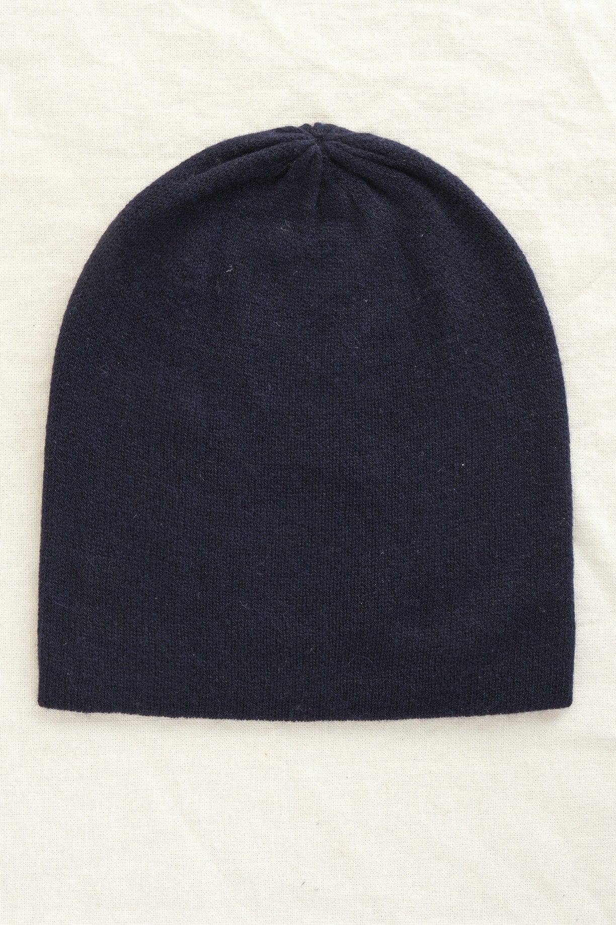 Slouchy Beanie in Navy flat