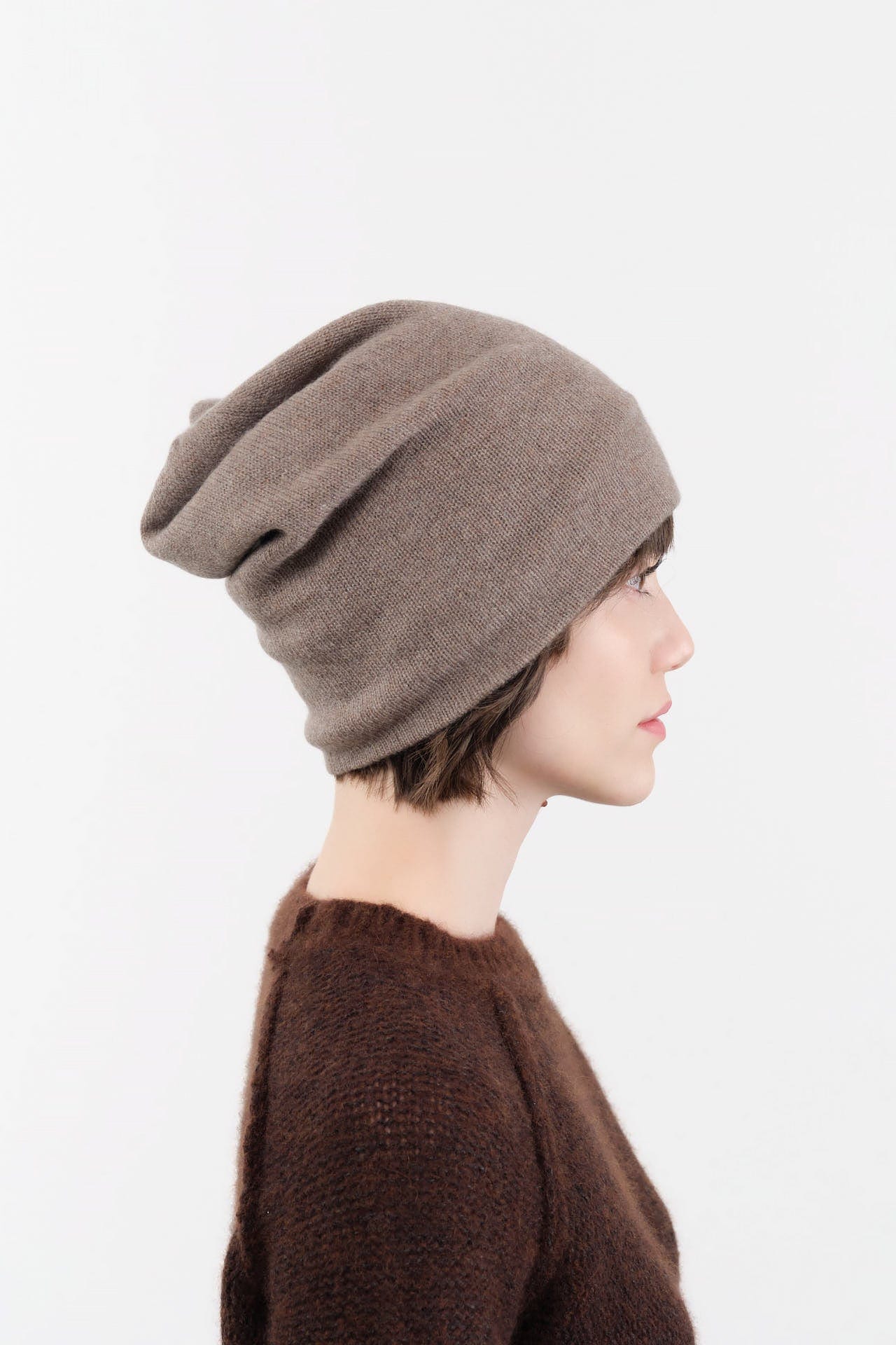 Paychi Guh Accessories Hats Slouchy Beanie in Caribou Caribou / One Size