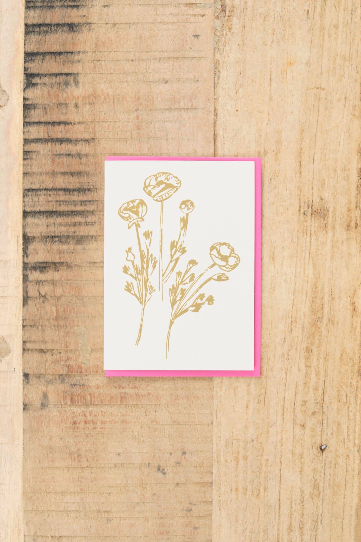 People Ive Loved Craft Stationery Gold Flowers Card