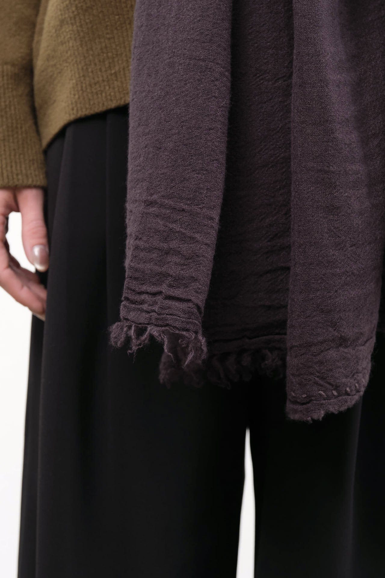 Private 0204 Accessories Scarves 601 Net Cashmere Scarf in Cafe Grey Cafe Grey / One Size