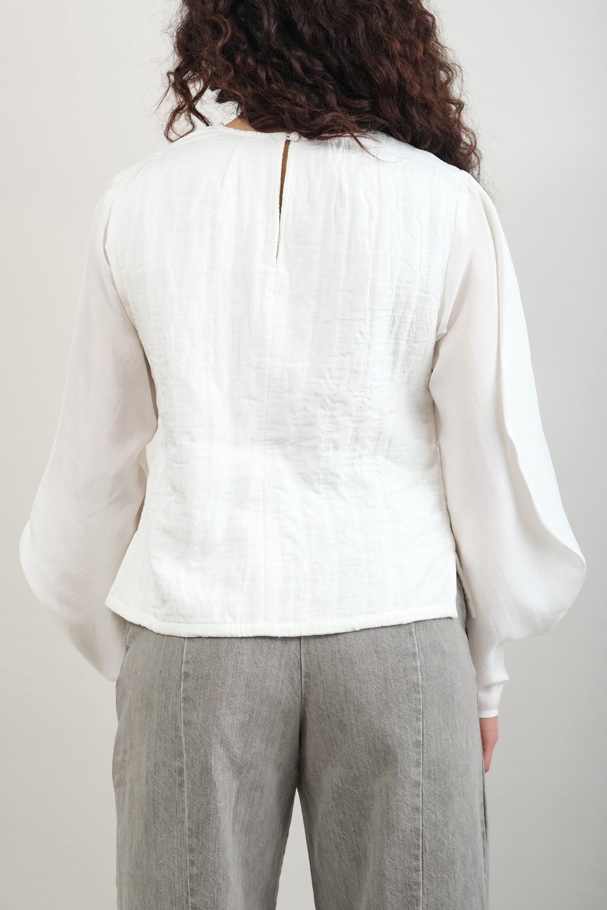Rachel Comey button closure quilted silk top