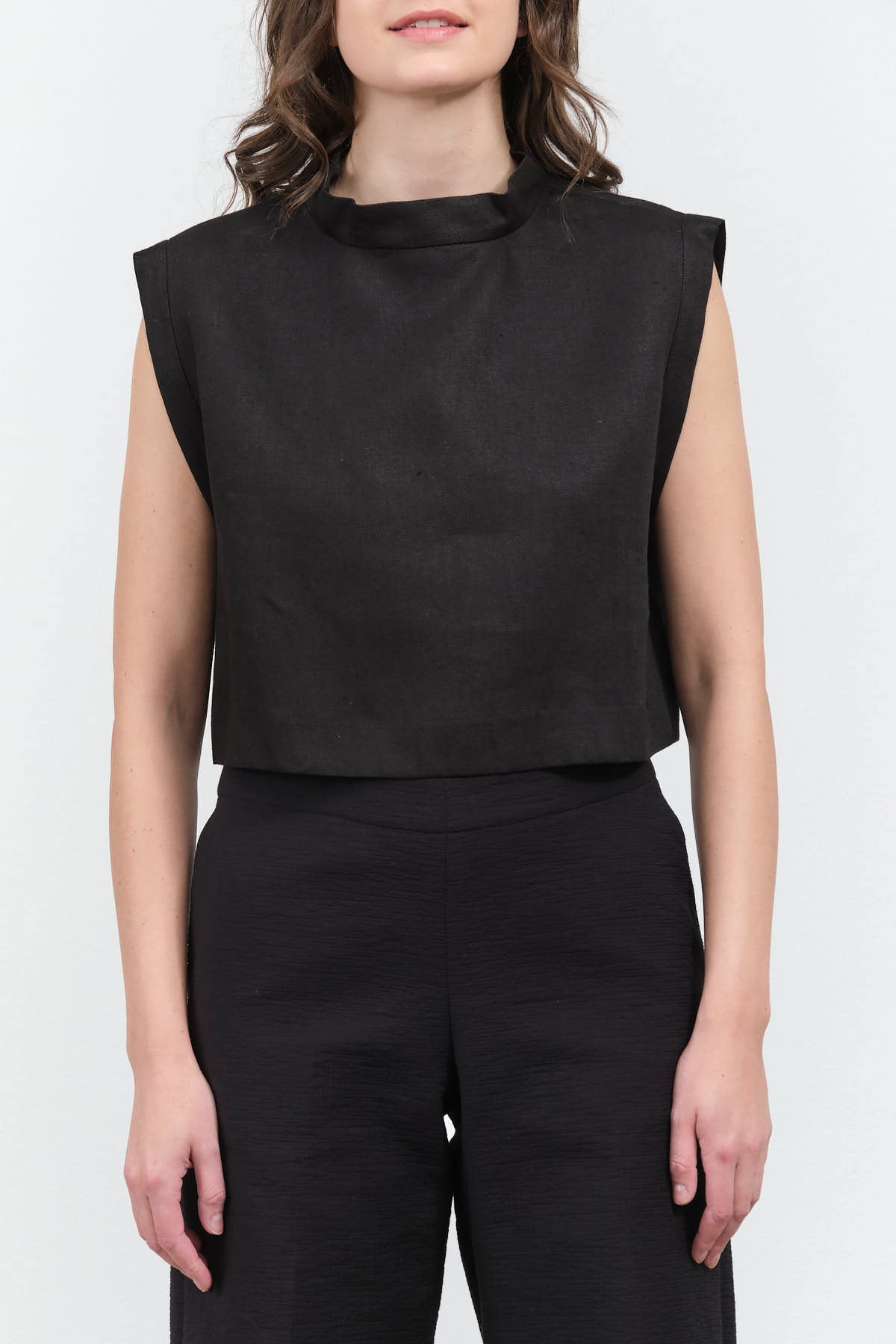 Front view of Bacchus Top in Black
