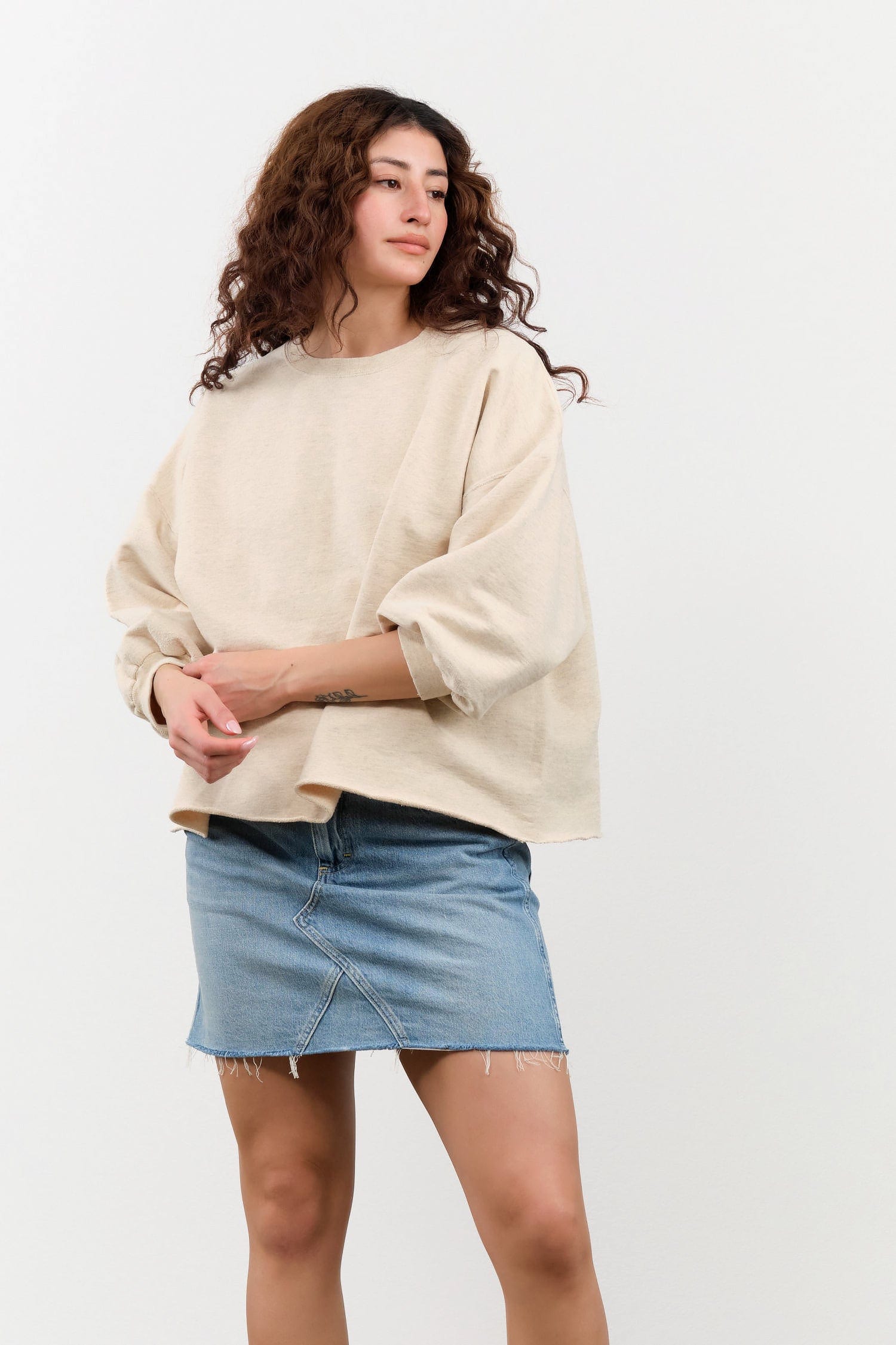 Rachel Comey Apparel Womens Blouses Fond Sweatshirt in Buff