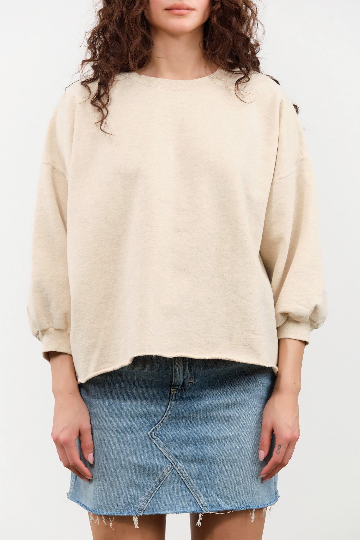 Rachel Comey Apparel Womens Blouses Fond Sweatshirt in Buff
