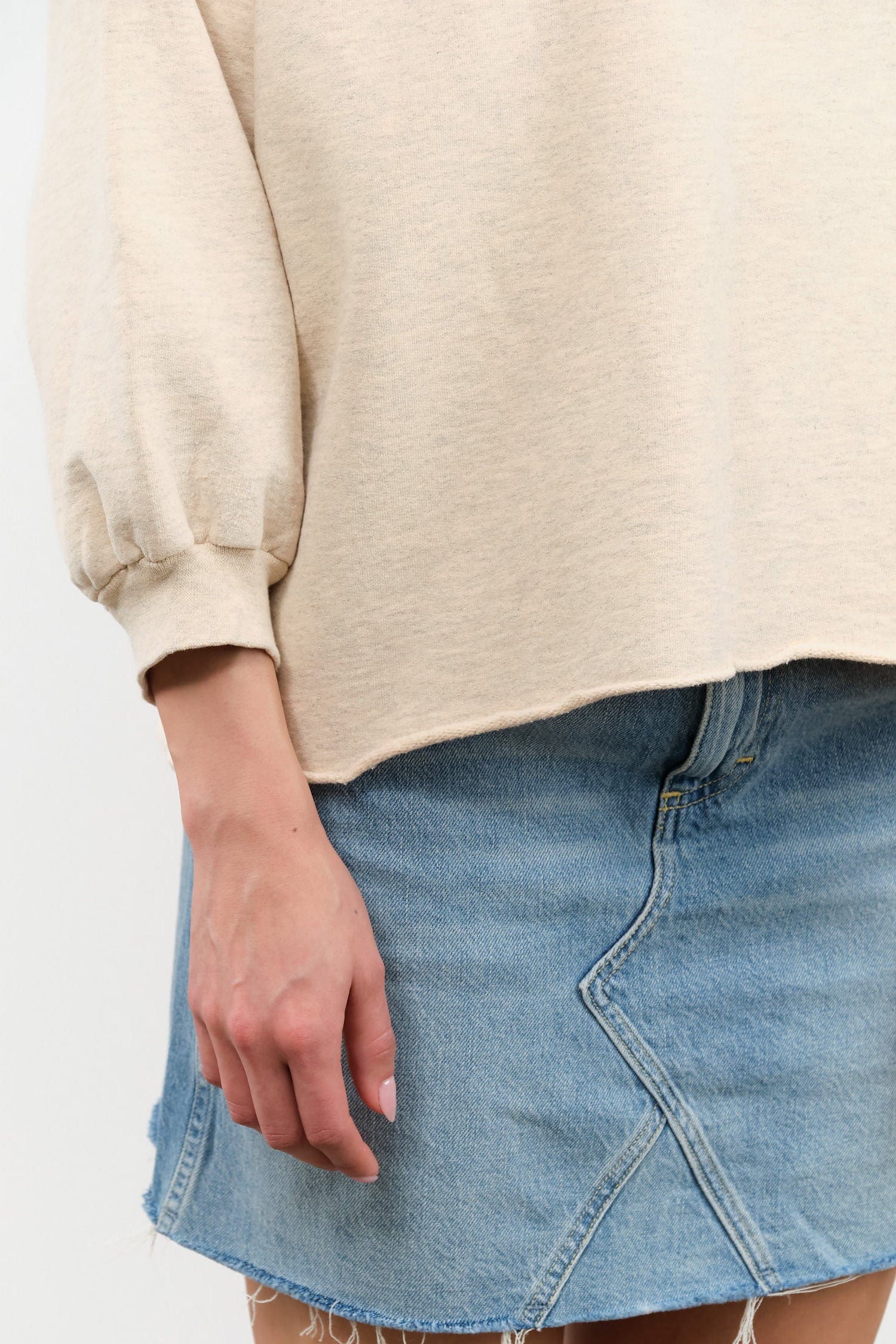 Rachel Comey Apparel Womens Blouses Fond Sweatshirt in Buff
