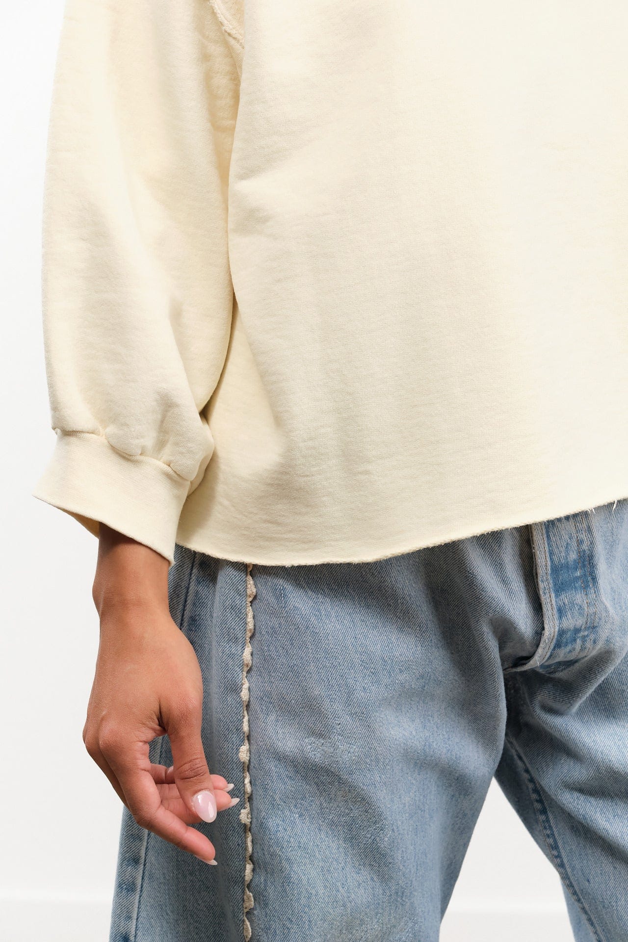 Rachel Comey Apparel Womens Blouses Fond Sweatshirt in Meringue